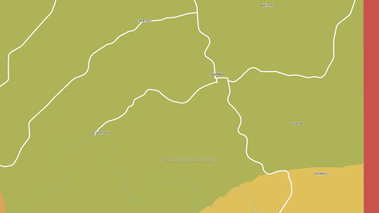 Garfield, WA Map of Burglary Rates