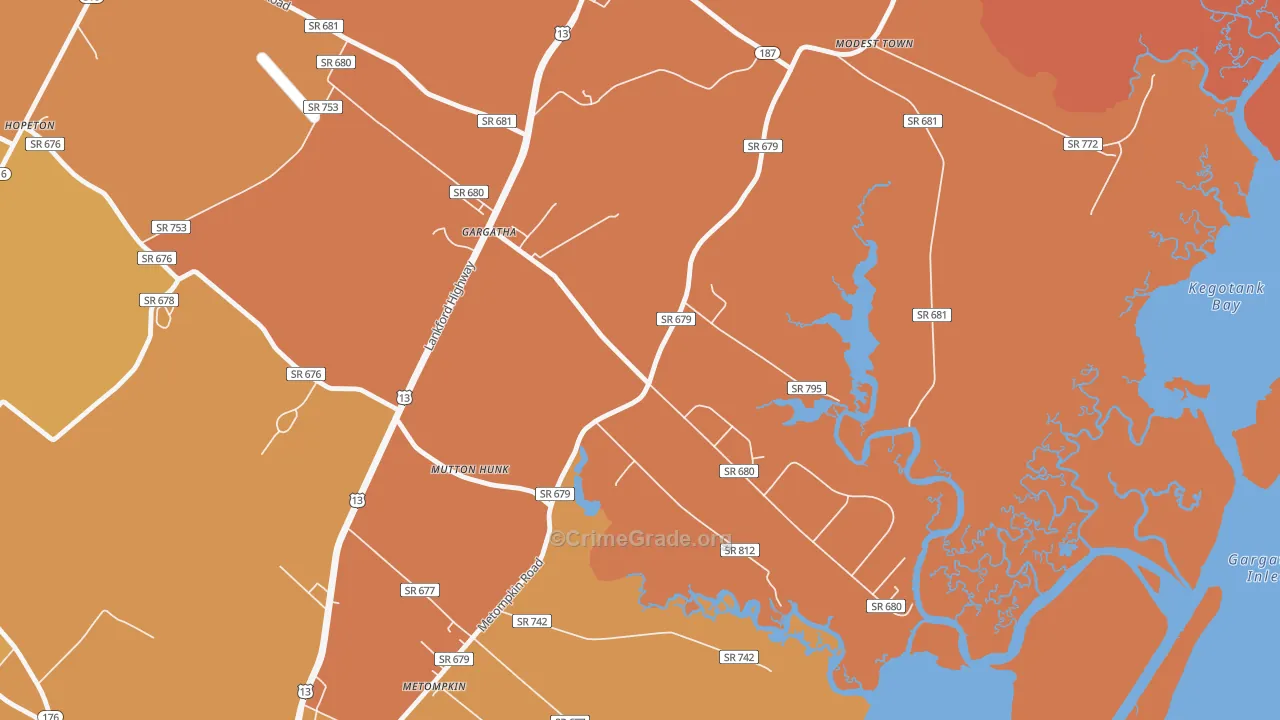 Gargatha, VA Map of Burglary Rates