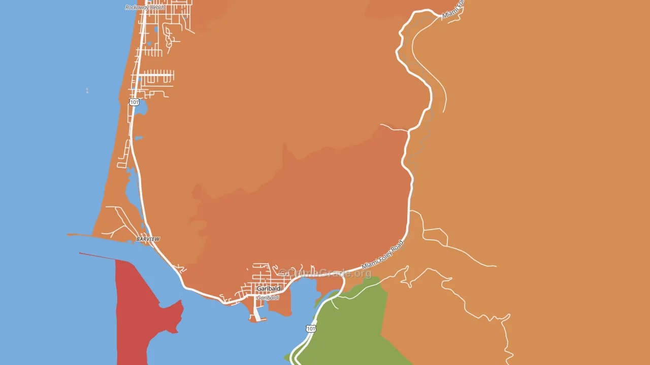 Garibaldi, OR Map of Burglary Rates