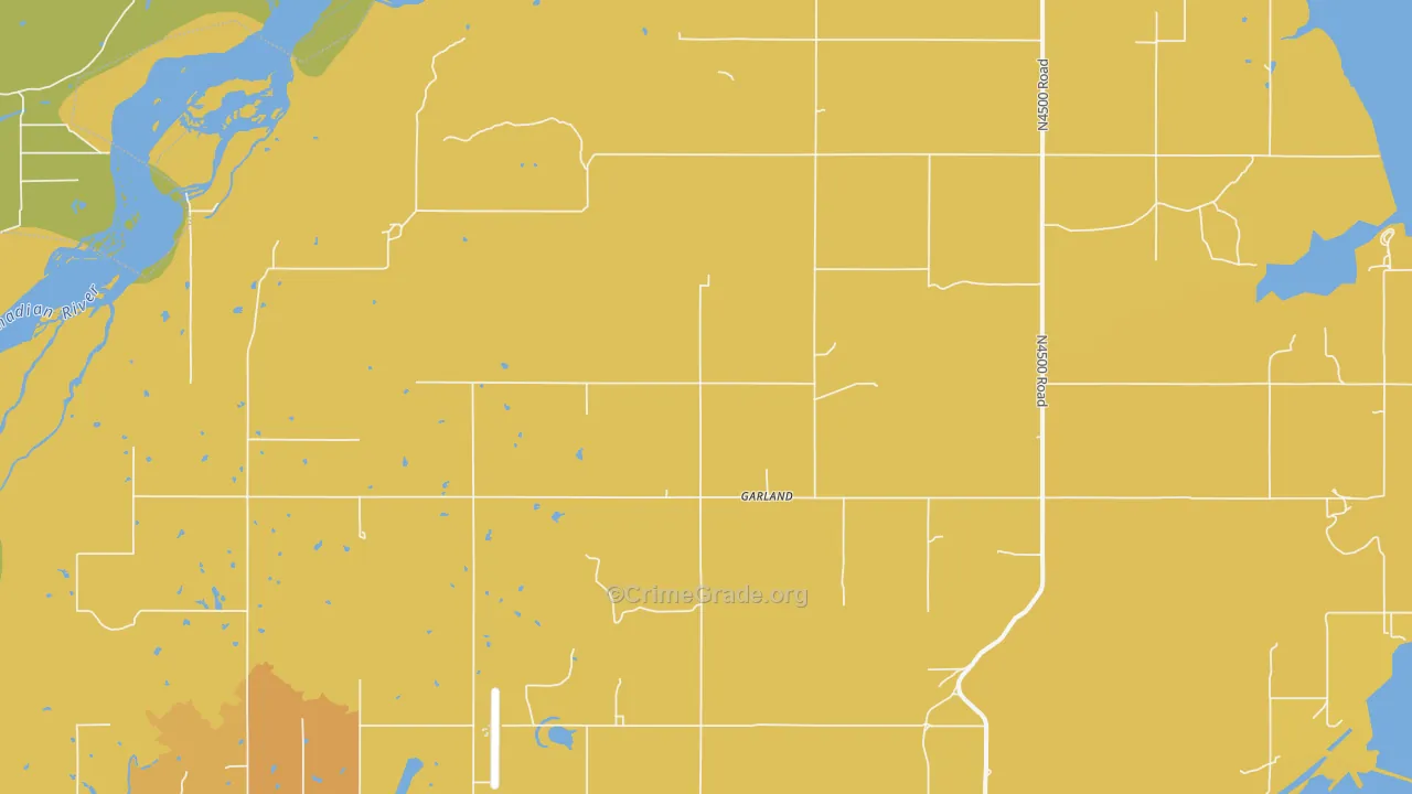 Garland, OK Map of Burglary Rates