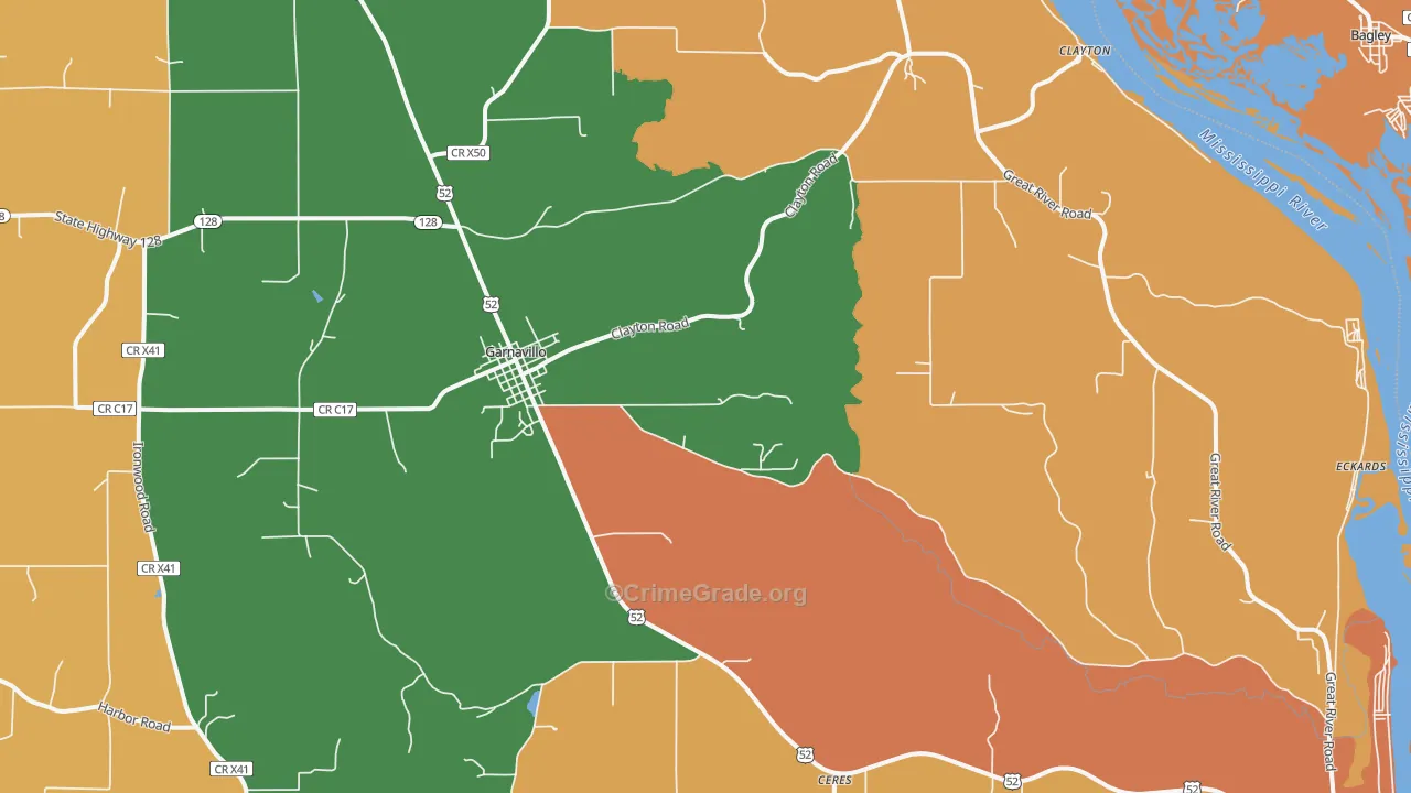 Garnavillo, IA Map of Burglary Rates