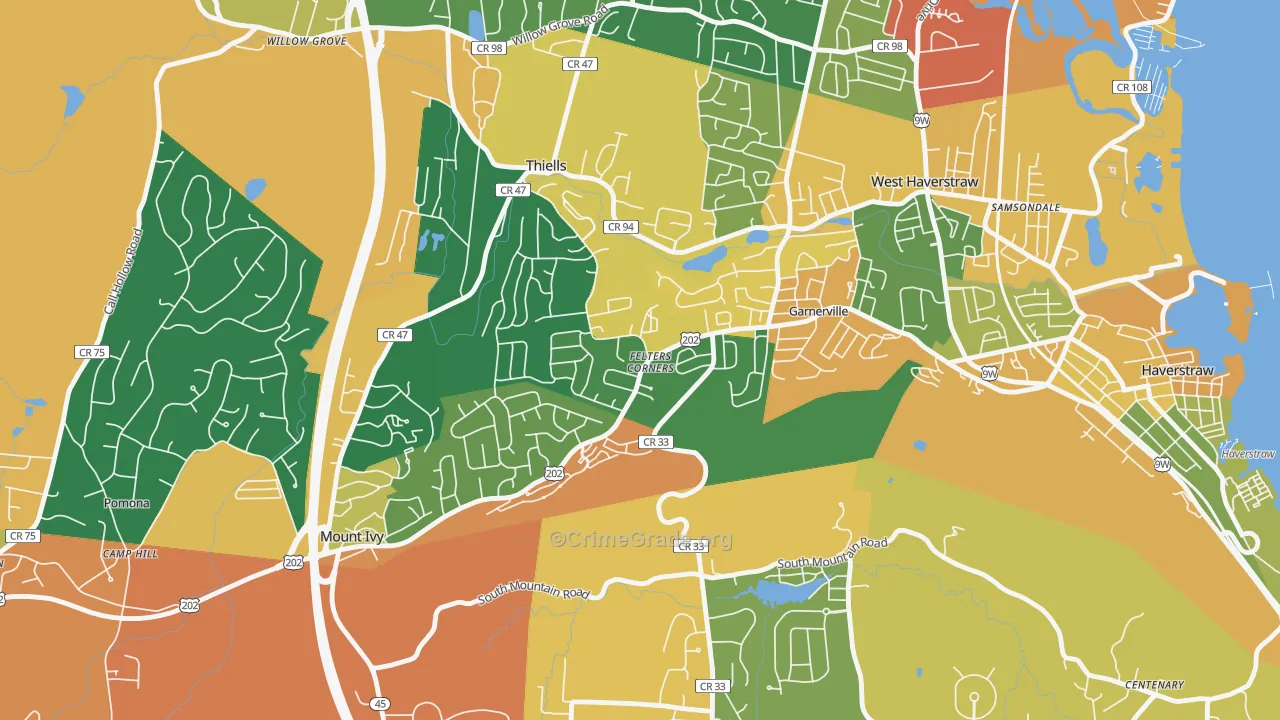 Garnerville, NY Map of Burglary Rates