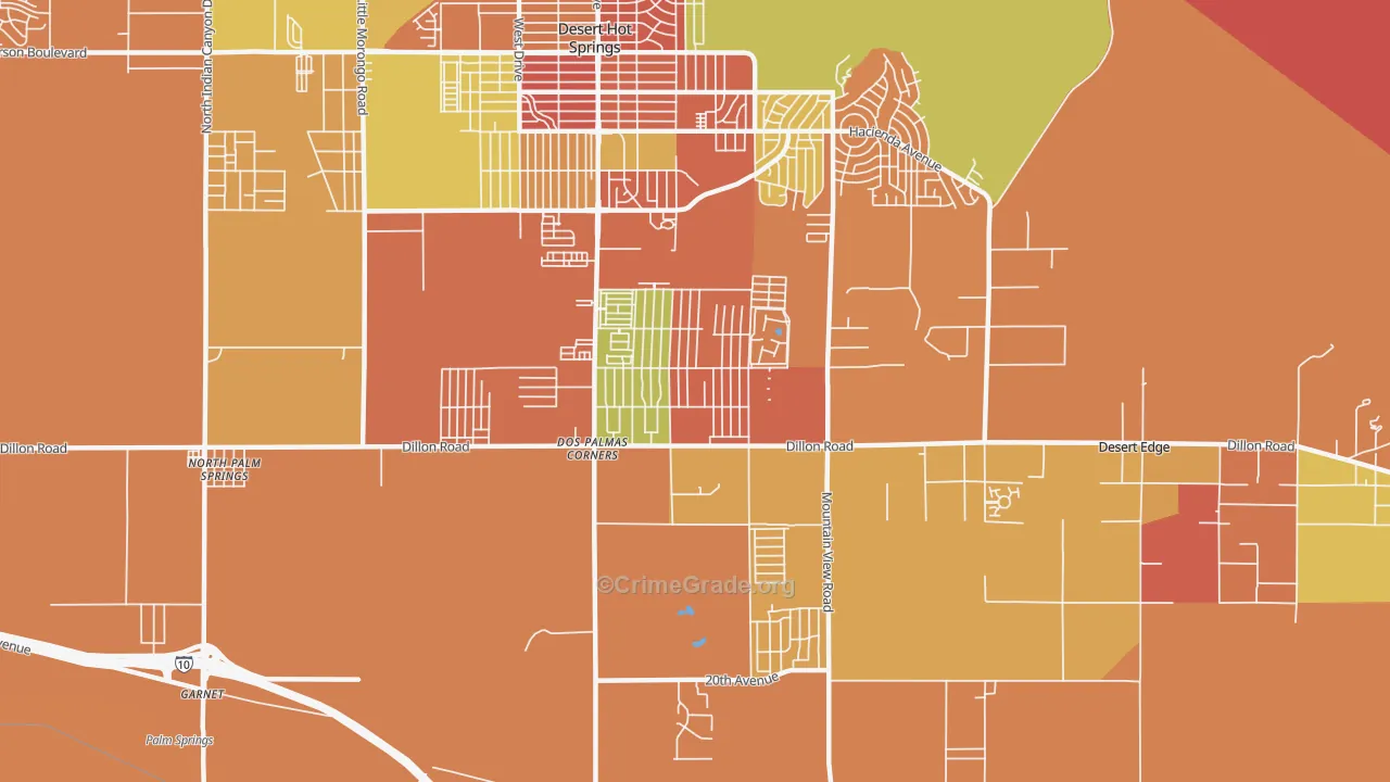 Garnet, CA Map of Burglary Rates
