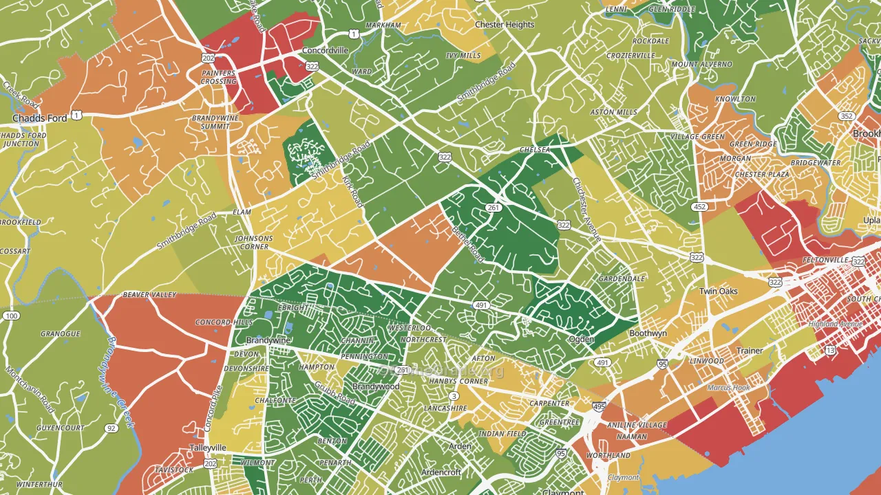 Garnet Valley, PA Map of Burglary Rates