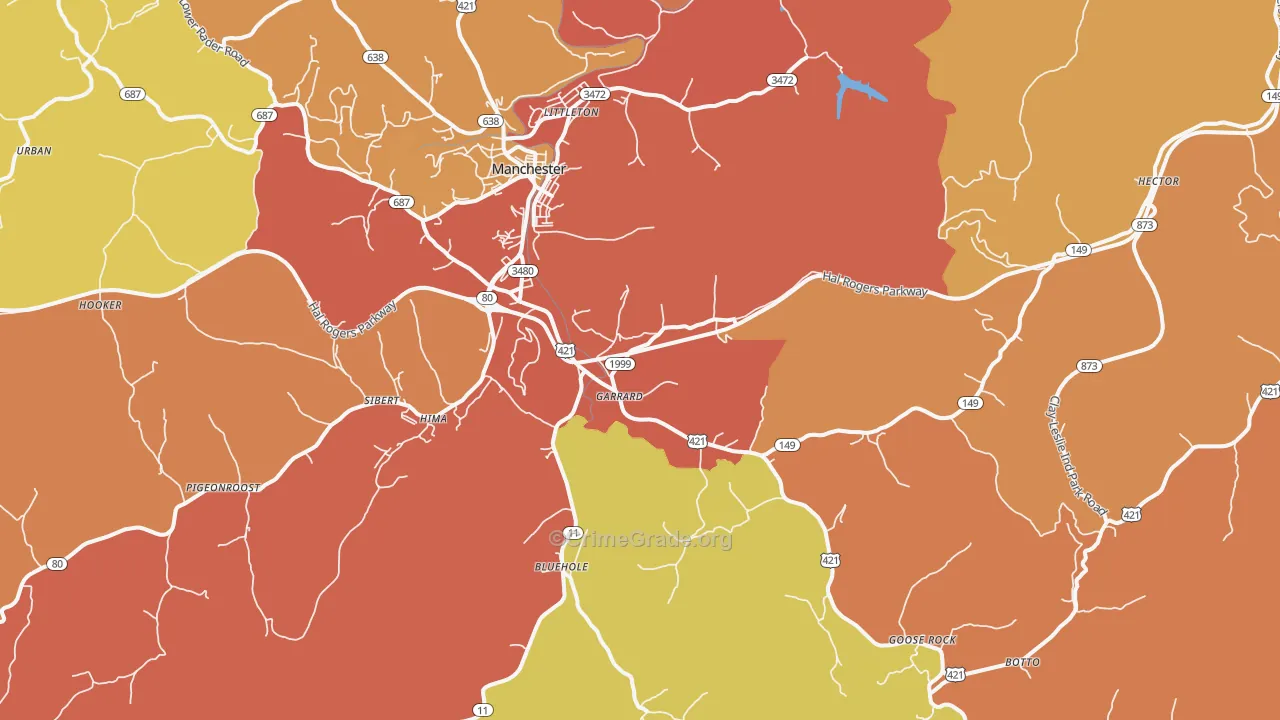 Garrard, KY Map of Burglary Rates