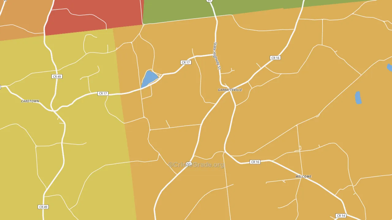 Garrattsville, NY Map of Burglary Rates
