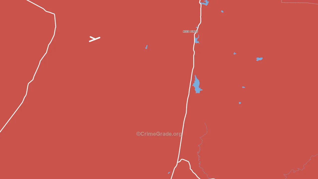 Garrett, WY Map of Burglary Rates