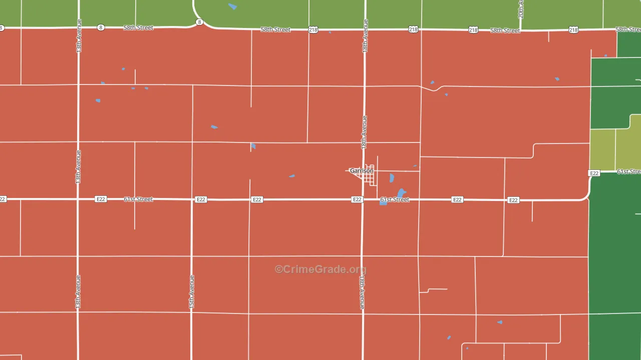 Garrison, IA Map of Burglary Rates