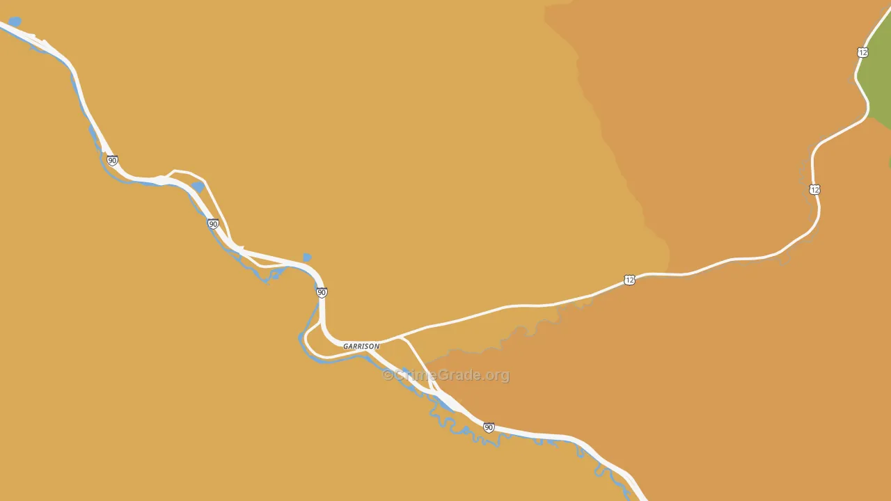 Garrison, MT Map of Burglary Rates