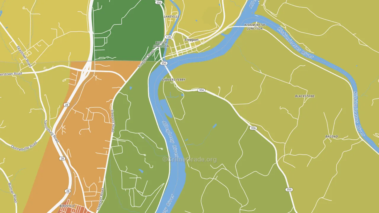 Garvers Ferry, PA Map of Burglary Rates
