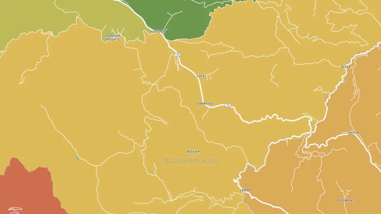 Garwood, WV Map of Burglary Rates