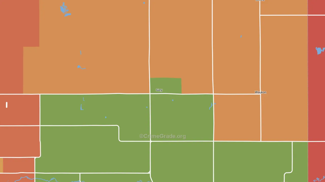 Gary, MN Map of Burglary Rates