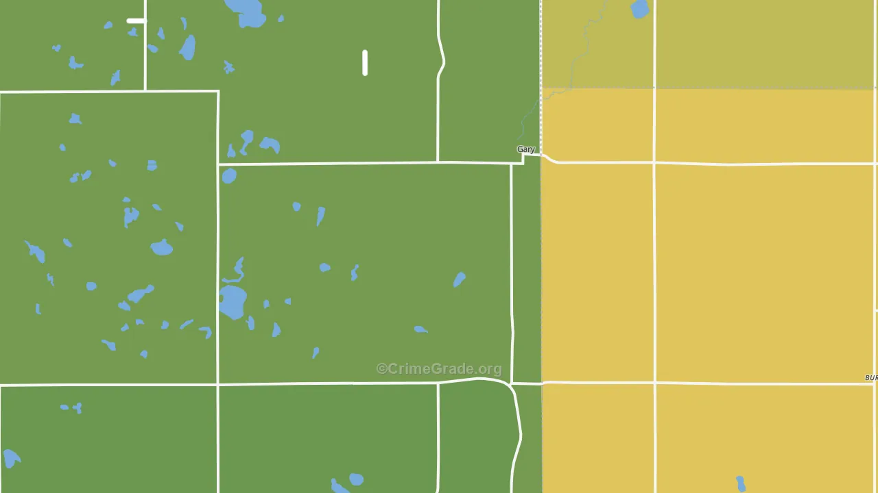 Gary, SD Map of Burglary Rates
