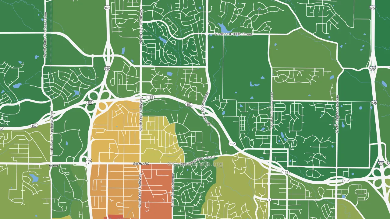 Gashland, Kansas City, MO Map of Burglary Rates