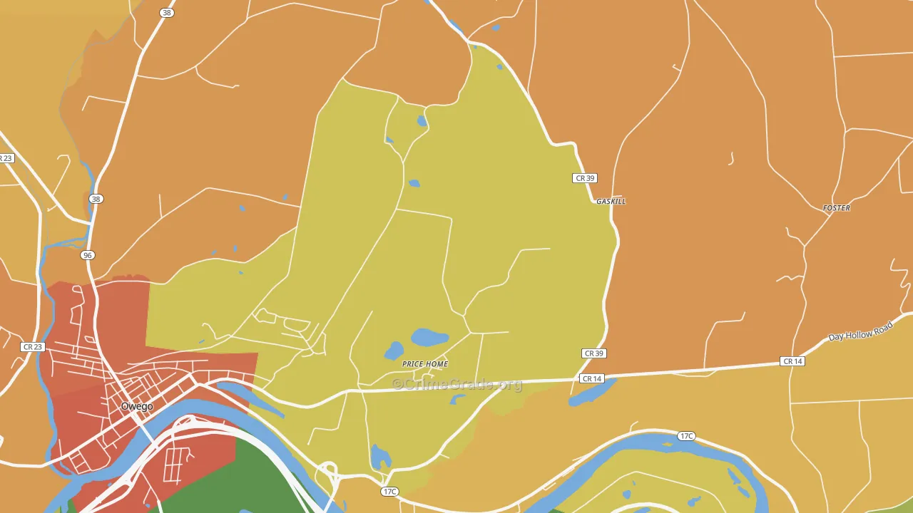 Gaskill, NY Map of Burglary Rates