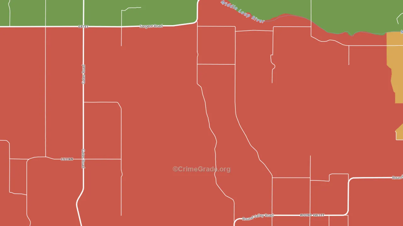 Gates, NE Map of Burglary Rates