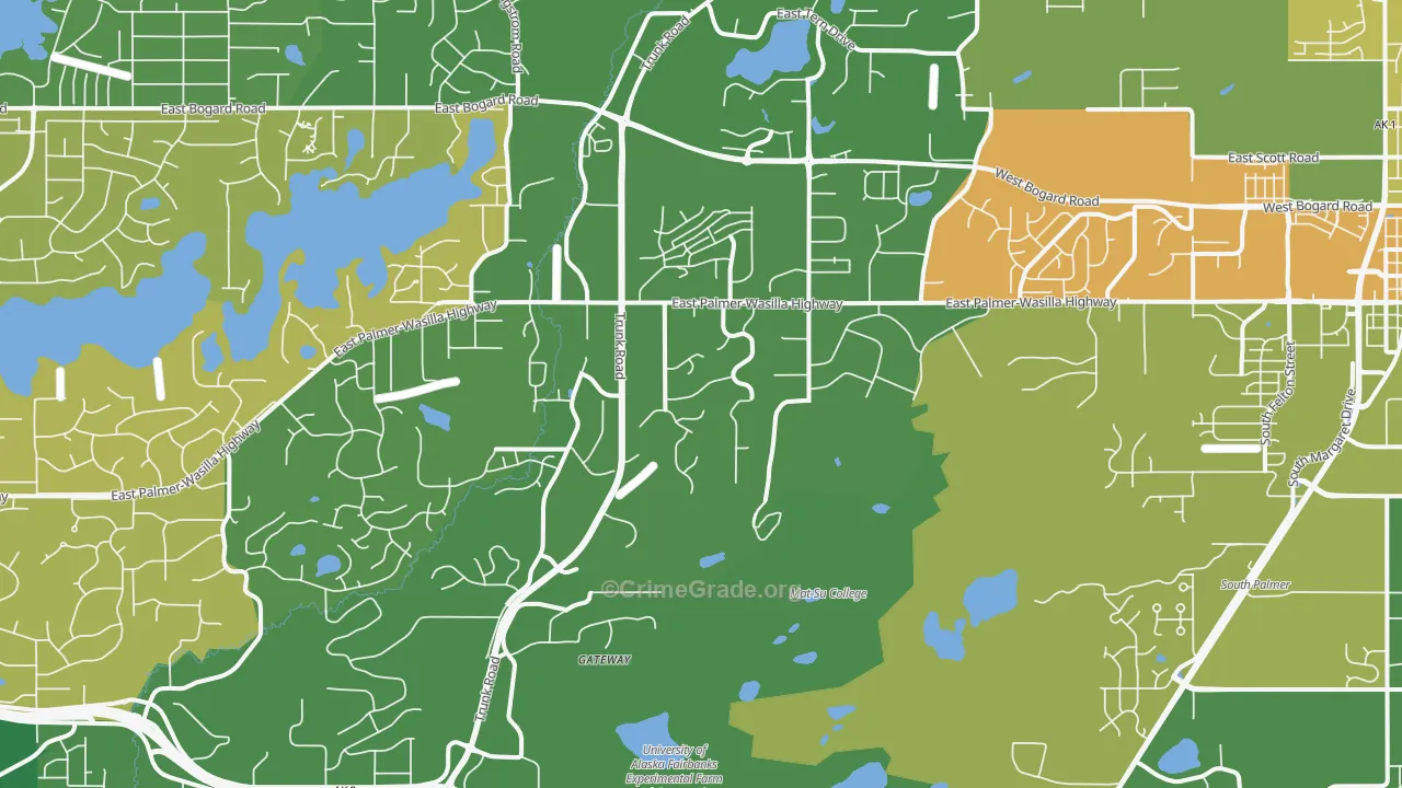 Gateway, AK Map of Burglary Rates