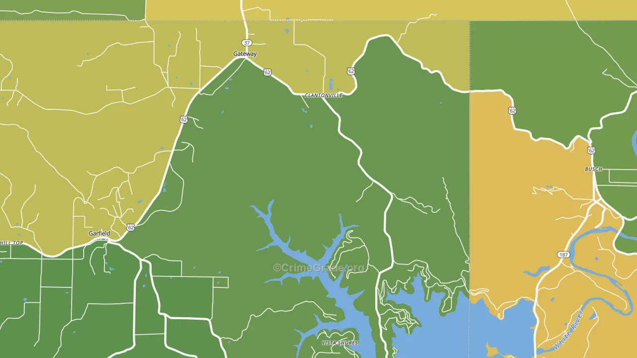 Gateway, AR Map of Burglary Rates