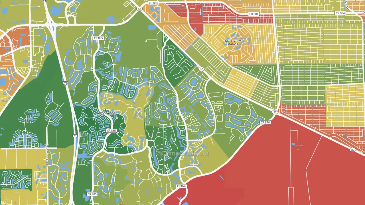 Gateway, FL Map of Burglary Rates