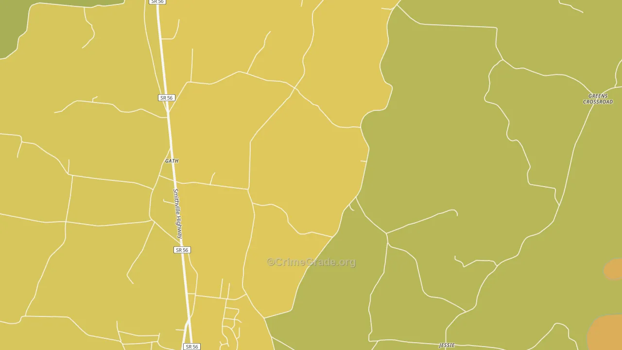 Gath, TN Map of Burglary Rates
