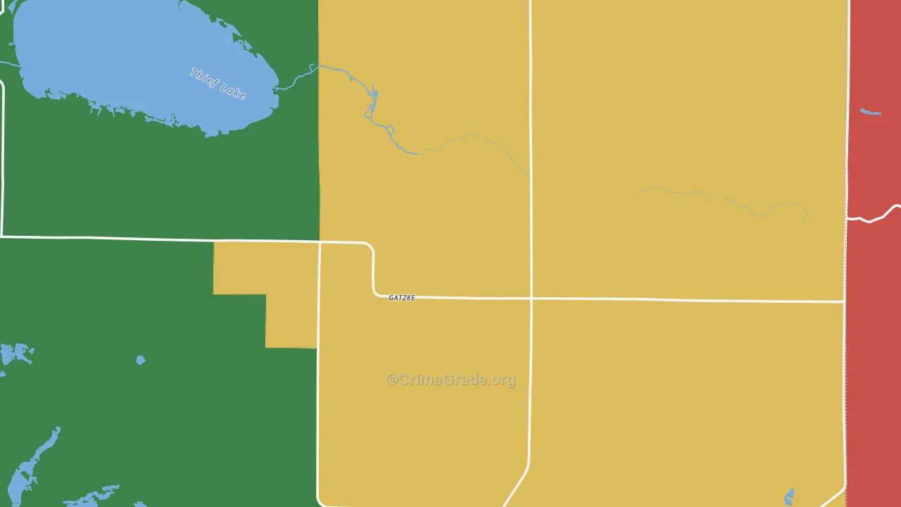 Gatzke, MN Map of Burglary Rates