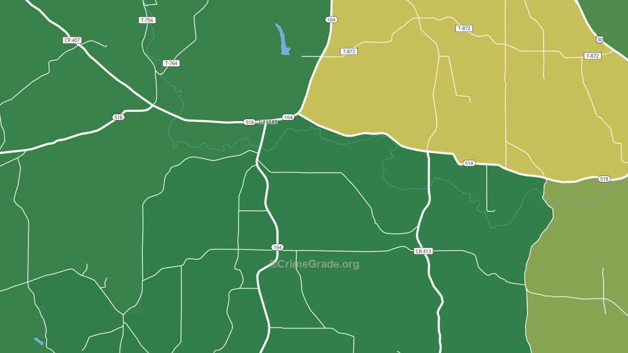 Gavers, OH Map of Burglary Rates