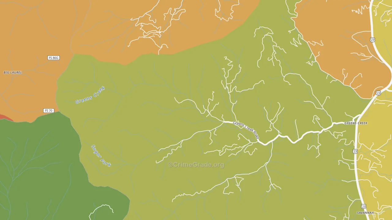 Gay, NC Map of Burglary Rates