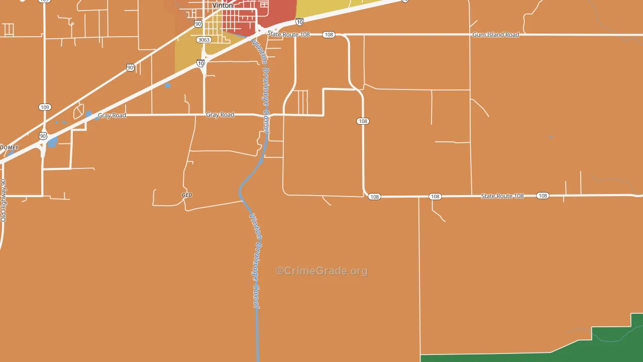 Ged, LA Map of Burglary Rates