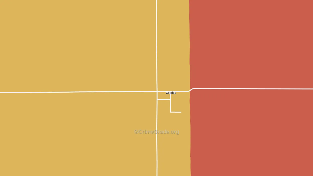 Geddes, SD Map of Burglary Rates
