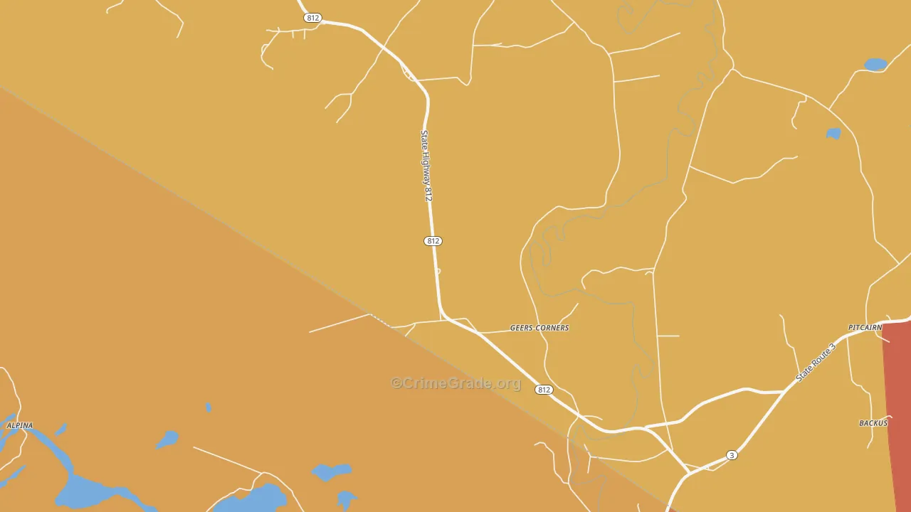 Geers Corners, NY Map of Burglary Rates