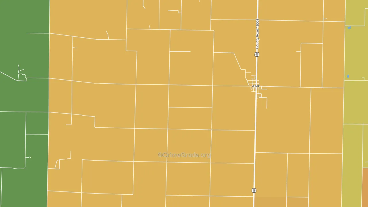 Geff, IL Map of Burglary Rates
