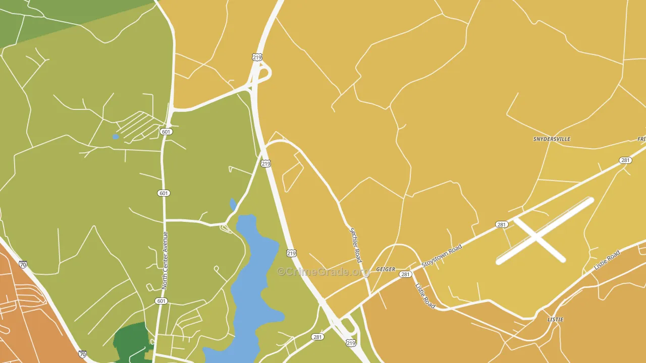 Geiger, PA Map of Burglary Rates