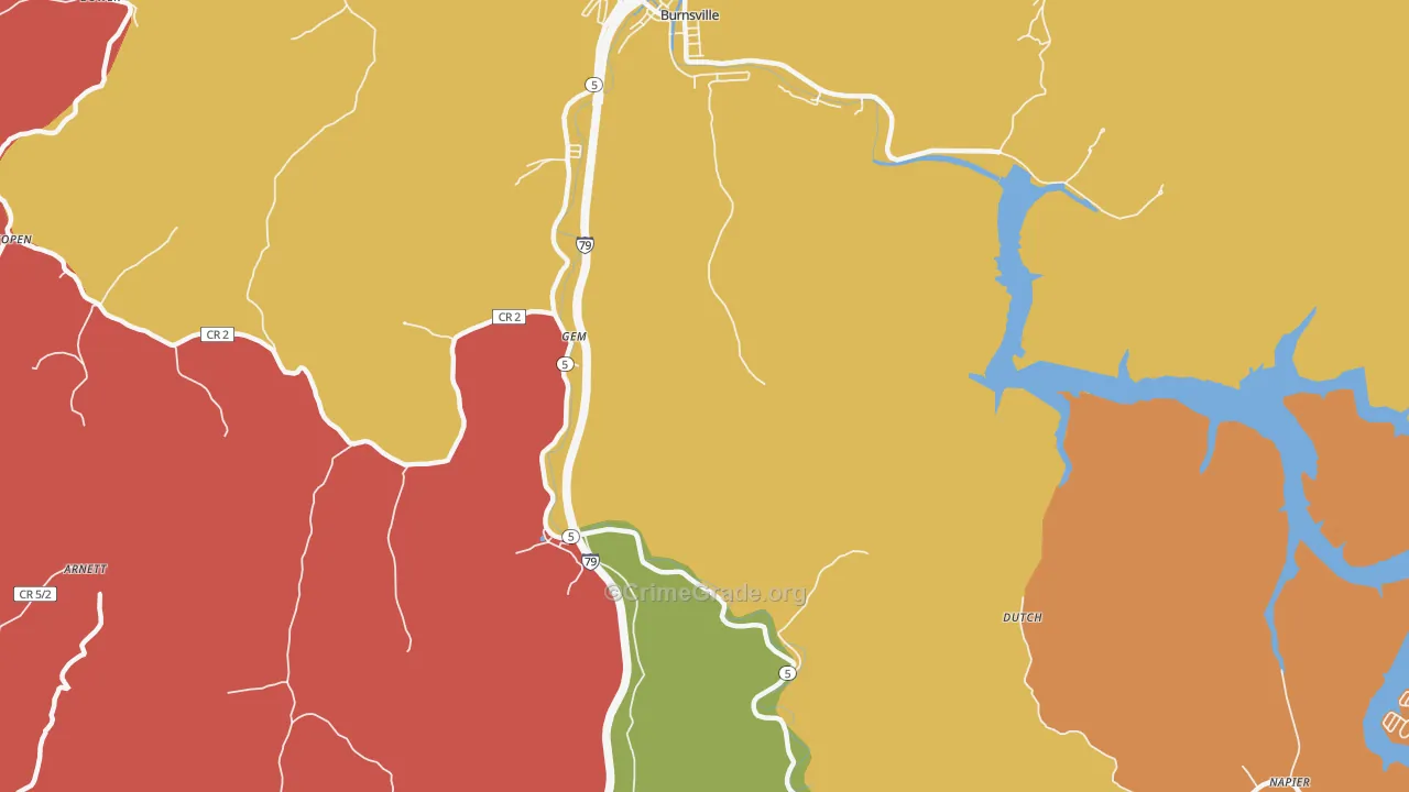Gem, WV Map of Burglary Rates