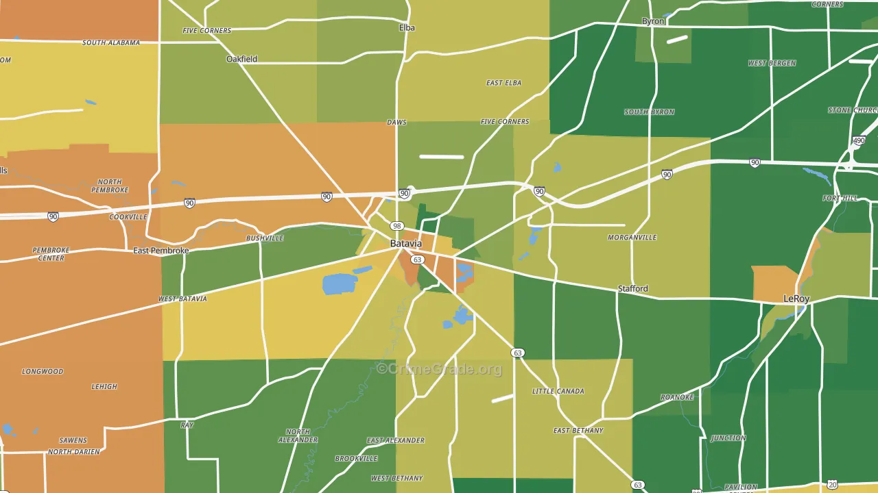 Genesee County, NY Map of Burglary Rates
