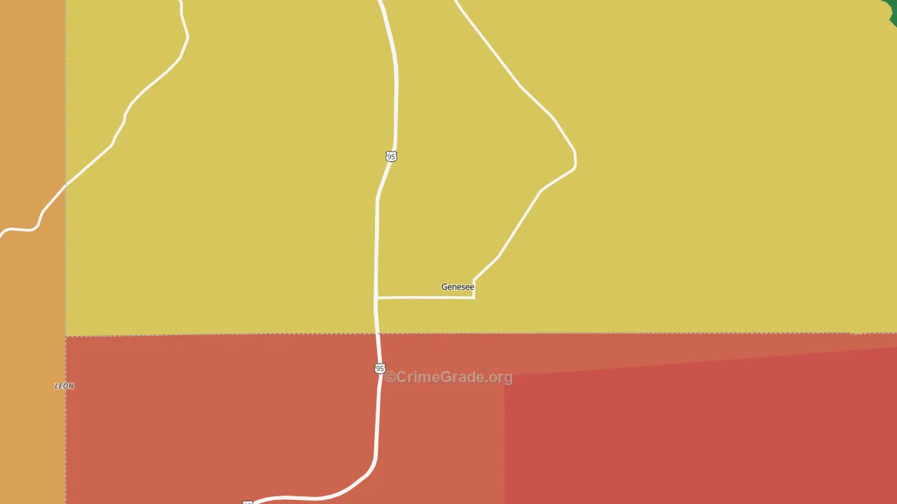 Genesee, ID Map of Burglary Rates