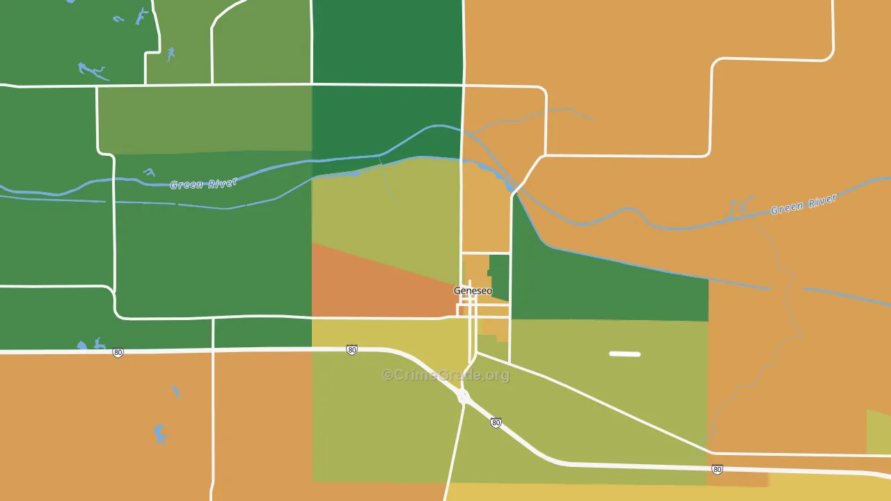 Geneseo, IL Map of Burglary Rates