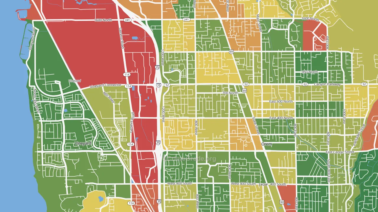 Geneva, Orem, UT Map of Burglary Rates