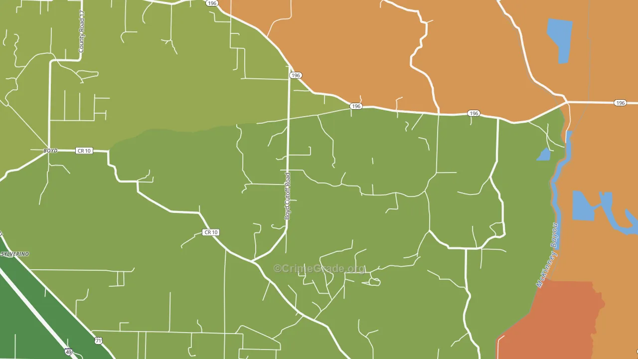 Genoa, AR Map of Burglary Rates