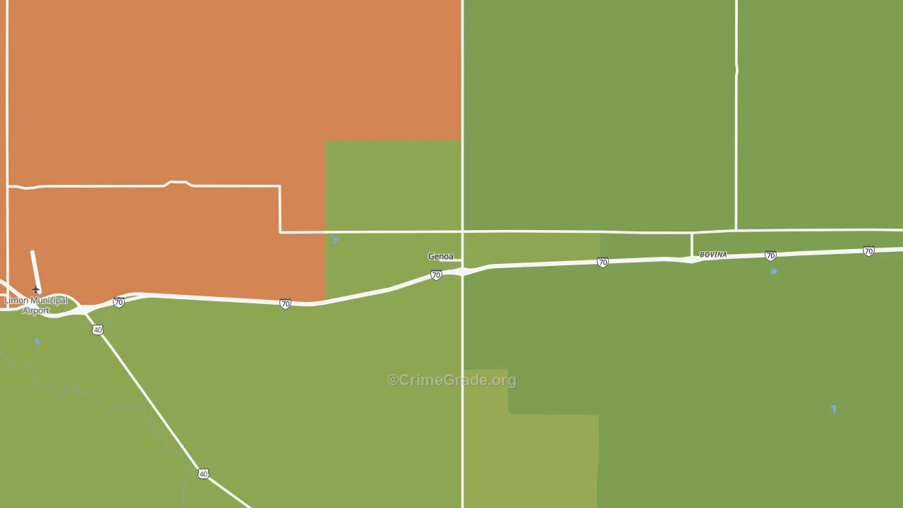 Genoa, CO Map of Burglary Rates