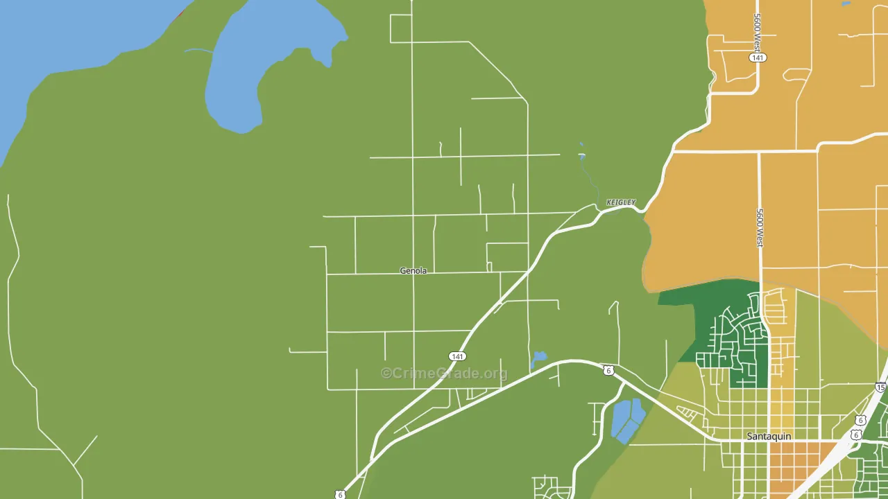 Genola, UT Map of Burglary Rates