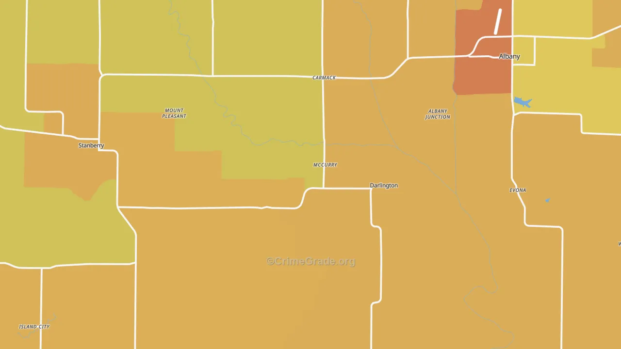 Gentry County, MO Map of Burglary Rates