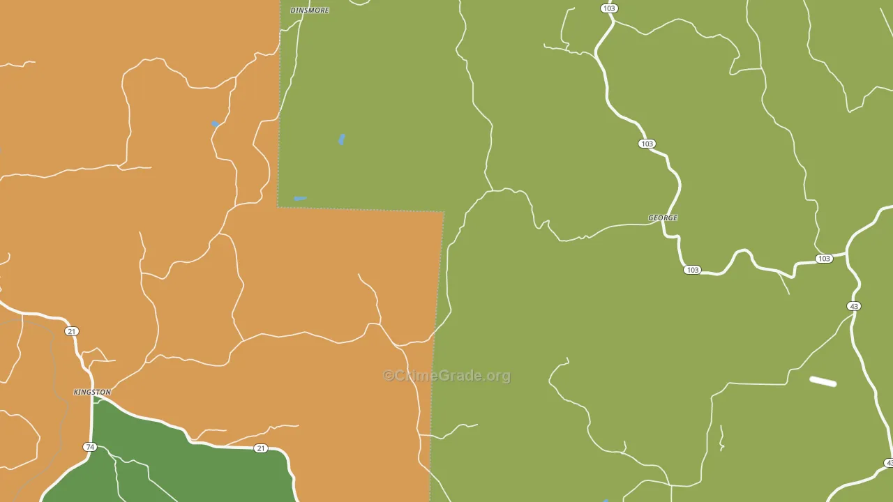 George, AR Map of Burglary Rates