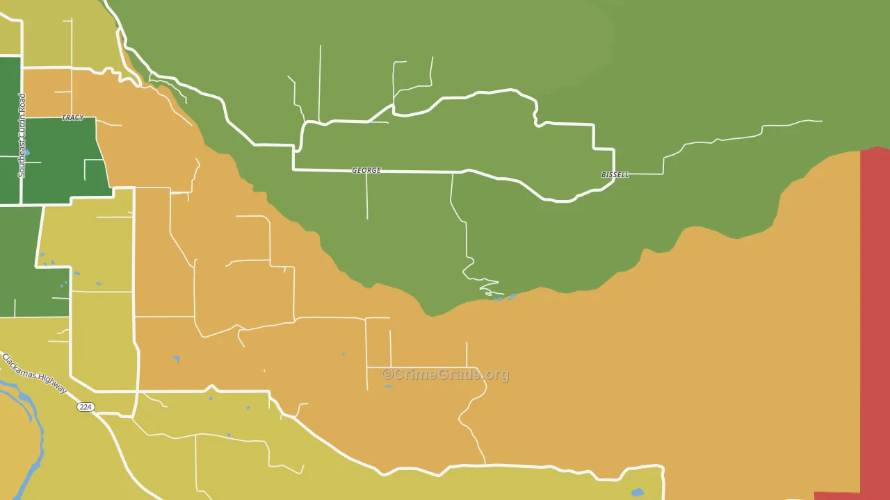 George, OR Map of Burglary Rates