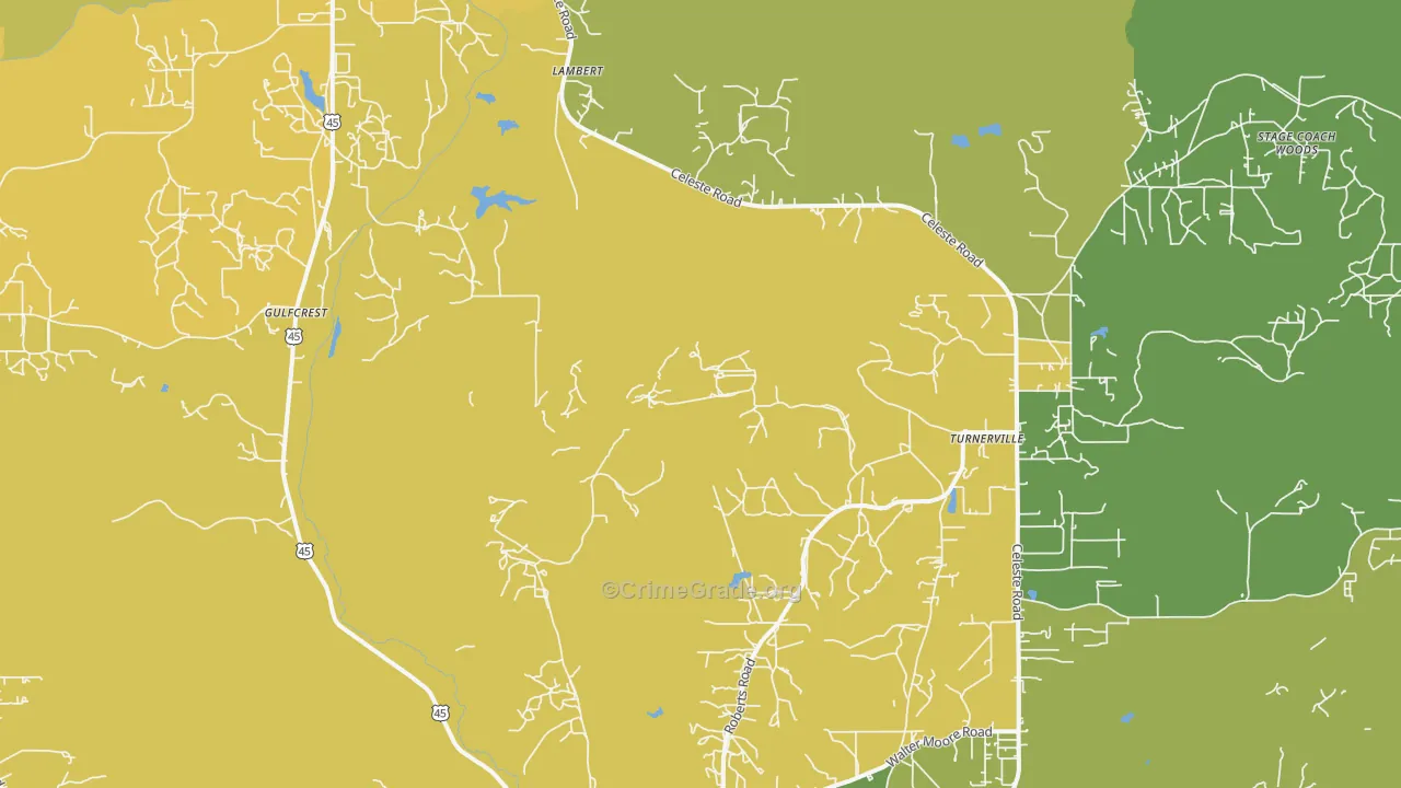 Georgetown, AL Map of Burglary Rates