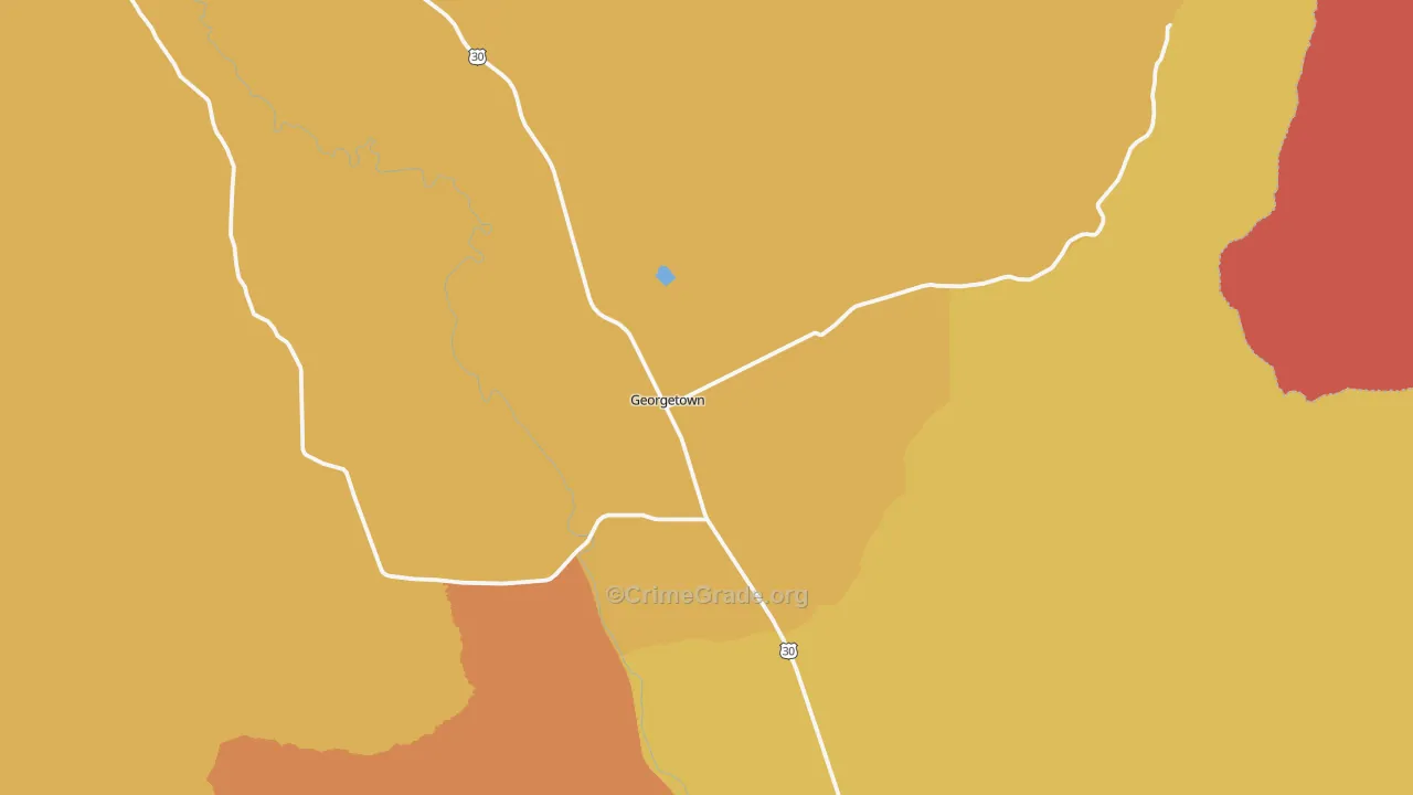 Georgetown, ID Map of Burglary Rates