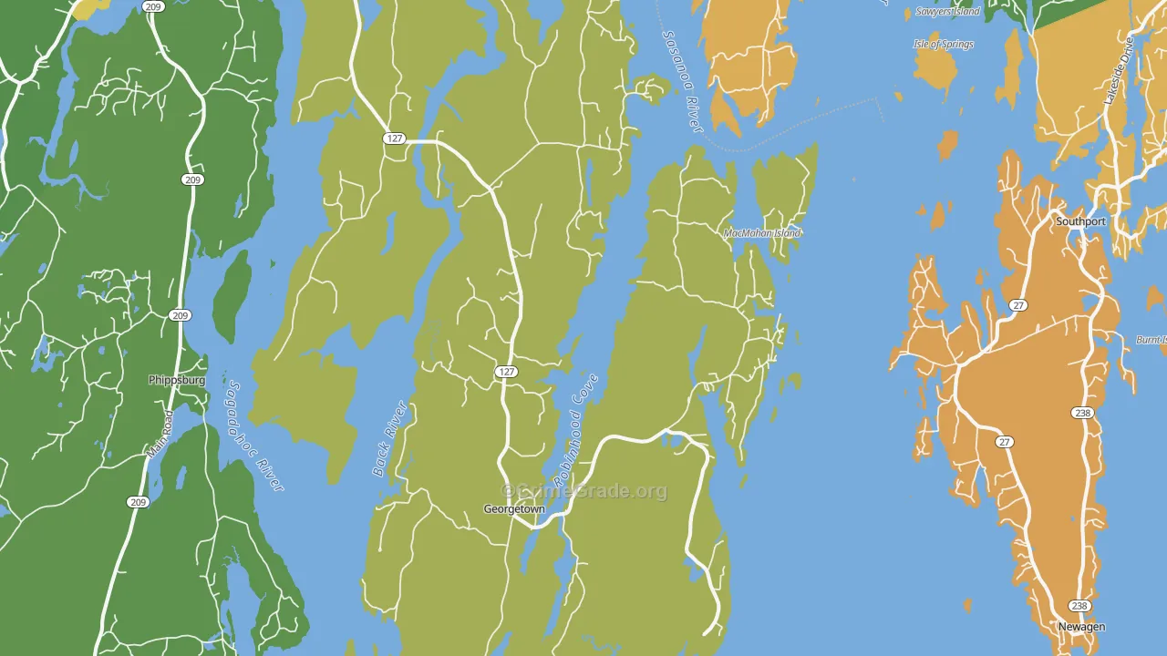 Georgetown, ME Map of Burglary Rates