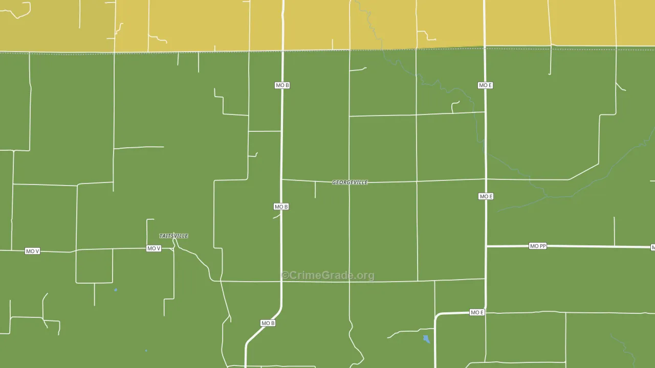 Georgeville, MO Map of Burglary Rates