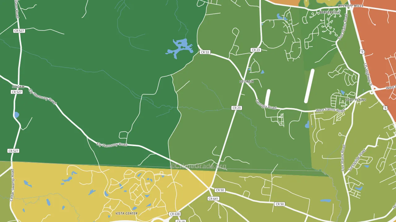 Georgia, NJ Map of Burglary Rates