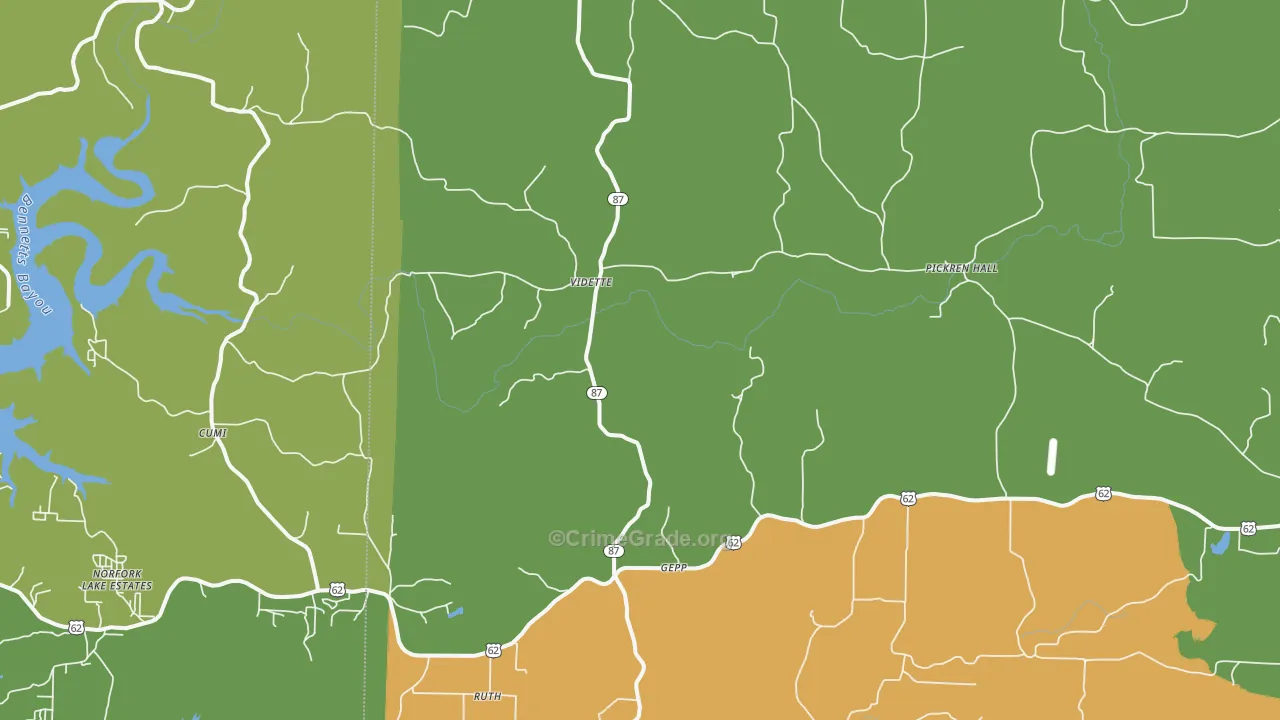 Gepp, AR Map of Burglary Rates