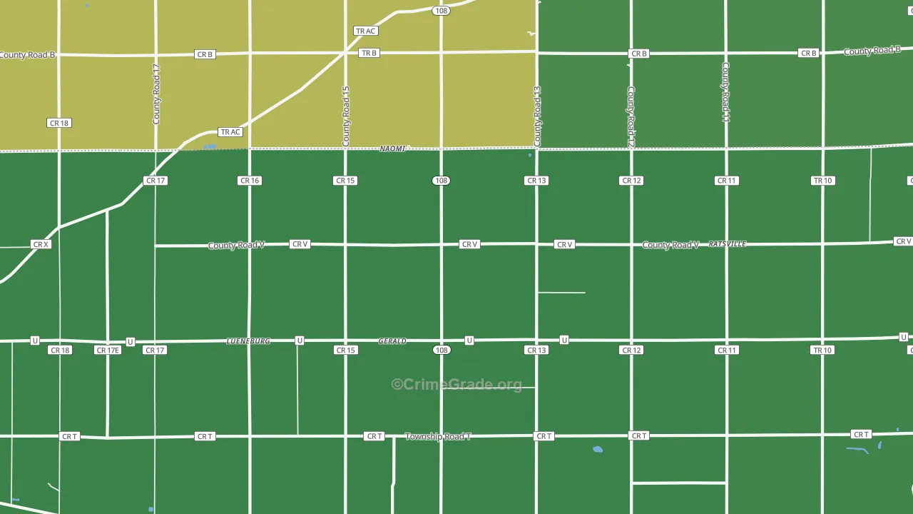 Gerald, OH Map of Burglary Rates